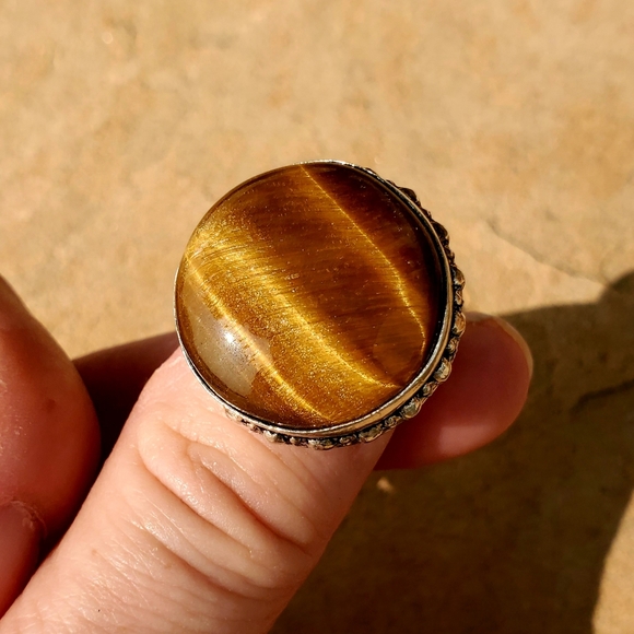 New Tiger Eye 925 Silver Ring. - Picture 2 of 5